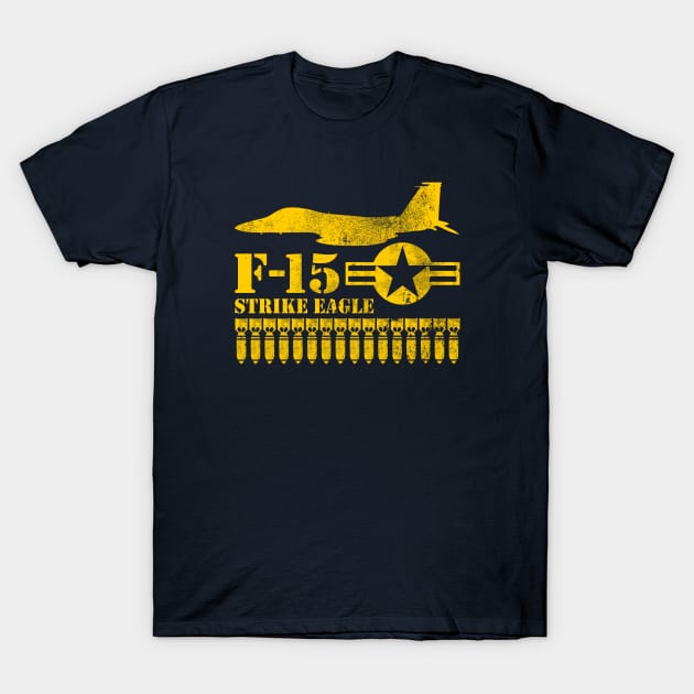 F-15 Strike Eagle (distressed) T-Shirt by TCP